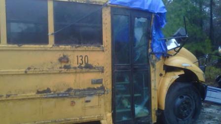 A Duplin County school bus was damaged in a rollover crash Wednesday that left students and a driver hurt.