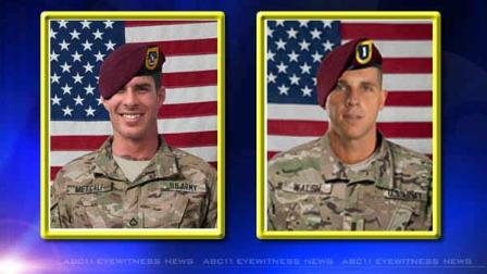 Pfc. Michael Metcalf (L), and 1st Lt. Jonathan Walsh (R)
