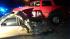 Police said a vehicle veered into eight parked...