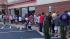 Some of the large crowd at Chick-fil-A in...