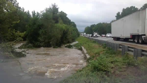Flooding along I-95, just south of Roanoke Rapids