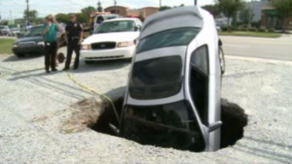 A sinkhole formed Tuesday afternoon near the Bojangles in the 3500 block of Hillsborough Road.