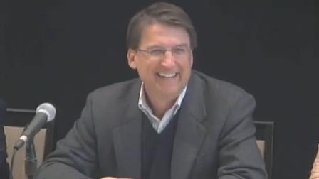 Governor-elect Pat McCrory holds a news conference on the day after his victory.
