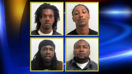 Left to right, top to bottom: William Deshawn Wilson, 21, of South Adkin Street; Joseph Michael Wilson, 27, of South Adkin Street; Elwood Donell Gray, 32, of South Adkin Street; and Justin Wilson, 23, of North Orion Street.