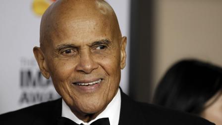 Harry Belafonte arrives at the 43rd NAACP Image Awards on Friday, Feb. 17, 2012, in Los Angeles.