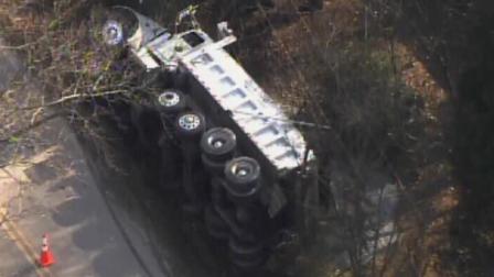 A dump truck crash at Cass Holt Road and Buckhorn Duncan Road near Holly Springs.