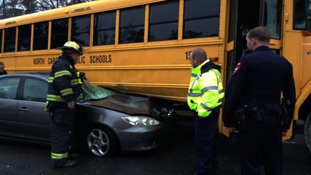A school bus crash in Johnston County.