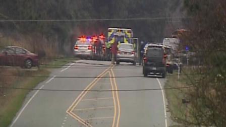 Emergency responders at the scene of an accident in Wake County.