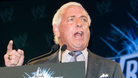 Wrestler Ric Flair attends the 25th Anniversary of WrestleMania press conference at the Hard Rock Cafe, Tuesday, March 31, 2009, in New York.