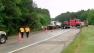 A crash involving a truck shut down I-40 westbound Monday.
