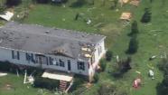 Some of the damage seen from Chopper 11 after the storm.