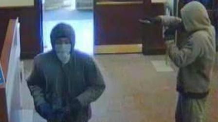 A surveillance photo from a robbery at a Wells Fargo Bank in Sanford.