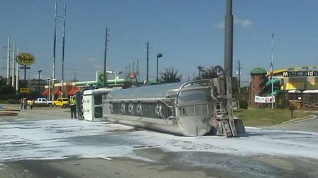 A tanker truck carrying 8,000 gallons of ethanol fuel flipped Tuesday afternoon on US Highway 70 near Hwy 301 in Selma.
