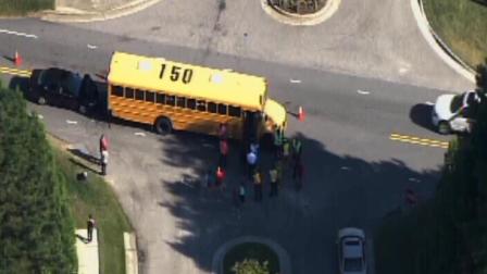 A car rear-ended a Wake County School bus on Coach Lantern Avenue in Wake Forest Wednesday afternoon.