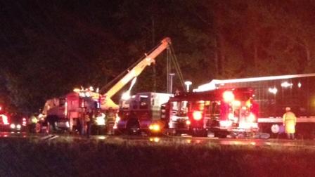 Emergency workers at the scene of a crash on I-95. (WTVD Photo/Robert Judson)