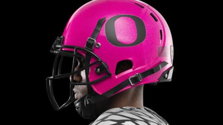Oregon Ducks pink helmet (Image courtesy Nike)
