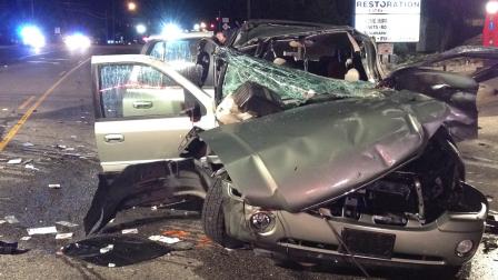 The GMC Envoy after the crash.