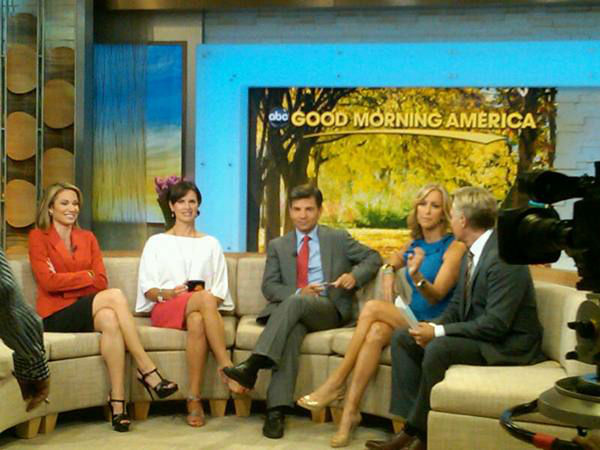 The Good Morning America team chats during a...