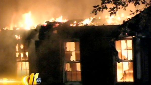 A raging fire rips through Durham home