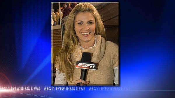 ESPN reporter Erin Andrews at the 2007 Georgia Tech vs. Virginia Tech college football game. (image source: Wikimedia)
