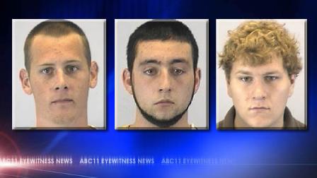 Kimball Hunter Gwaltney, Thomas Kyle Herring, and David Michael Metcalf are charged with injury to personal property