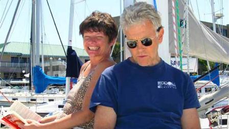 In this June 11, 2005 photo provided by Joe Grande to AP, Phyllis Macay and Bob Riggle are seen on a yacht in Bodega Bay, Calif.