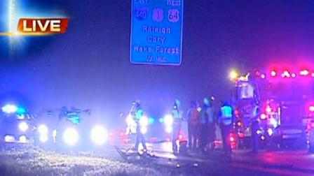 Several lanes of I-40 at U.S. 1 and Avent Ferry Rd. in Raleigh had to be shut down after a vehicle struck a bicyclist early Monday morning.