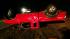 The red pickup truck rolled over in the shoulder...