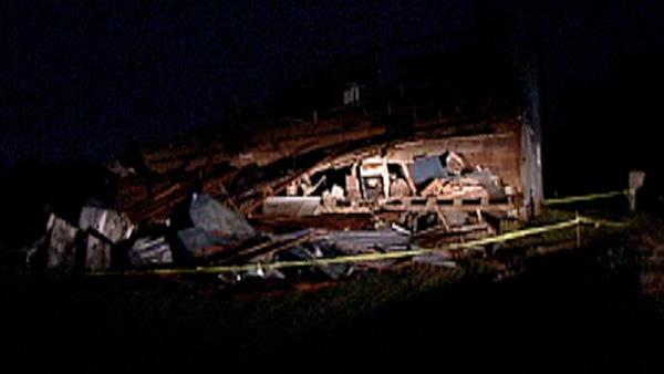  The National Weather Service says a tornado is what destroyed a building in Johnston County Tuesday night