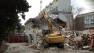 Construction crews began the process of tearing down Riddick Field House on Saturday