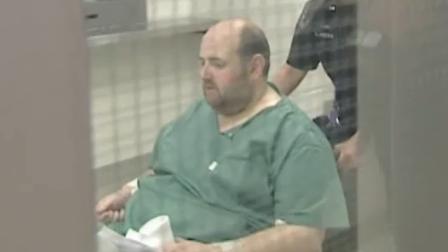 Jon Broyhill brought to the Wake County Detention Center after being released from WakeMed hospital.