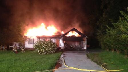 Two people were home when the fire at this home on Applecreek Court in Raleigh broke out