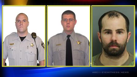 Pictured from left: Deputy Ricky Spivey, Deputy Casey Miller, and Michael Joseph Morgan