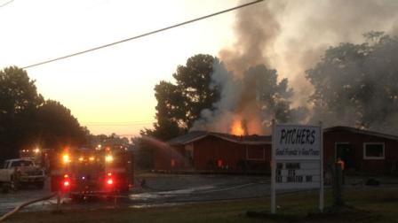 Fire broke out at Pitchers Bar on North Wall Street near Benson early Friday