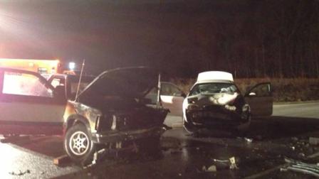 A crash on Little Creek Church Road in Clayton injured four.