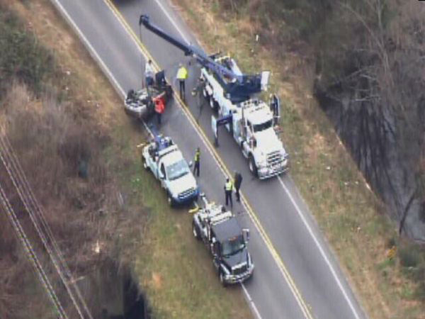 Emergency workers pulled an upside down car out of a creek in Durham Wednesday morning. They said it appeared the vehicle located near Camden Road and Midland Terrace had been there for some time. No one was found inside.