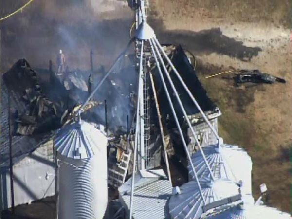 Pictures from Chopper 11 showed a farm building...