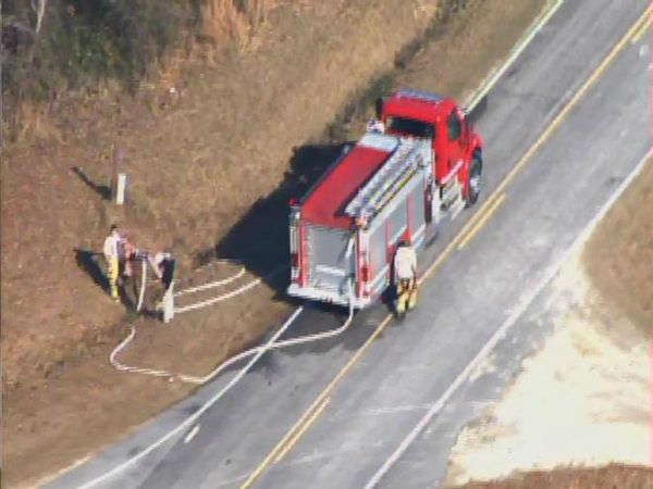 Pictures from Chopper 11 showed a farm building...