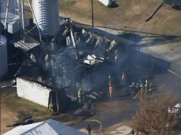 Pictures from Chopper 11 showed a farm building...