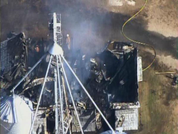 Pictures from Chopper 11 showed a farm building...