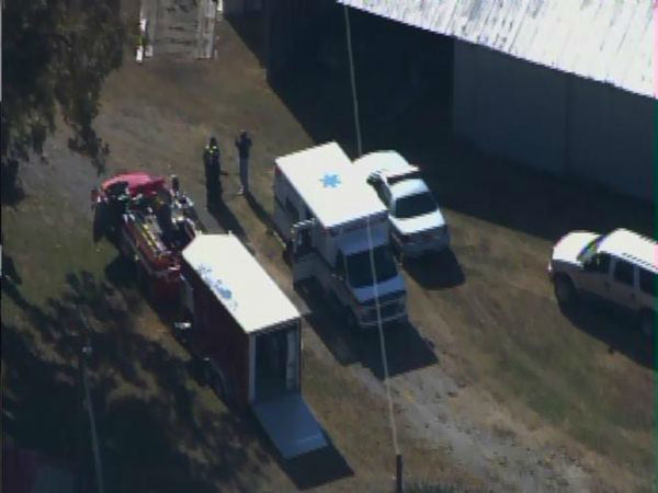 Pictures from Chopper 11 showed a farm building...