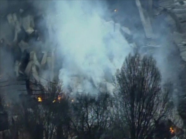 Flames ravage the Southern States Farm Supply...