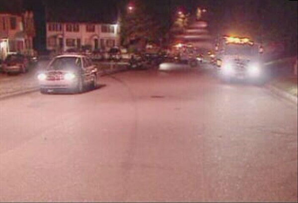 Police said a vehicle veered into eight parked...