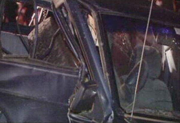 Police said a vehicle veered into eight parked...