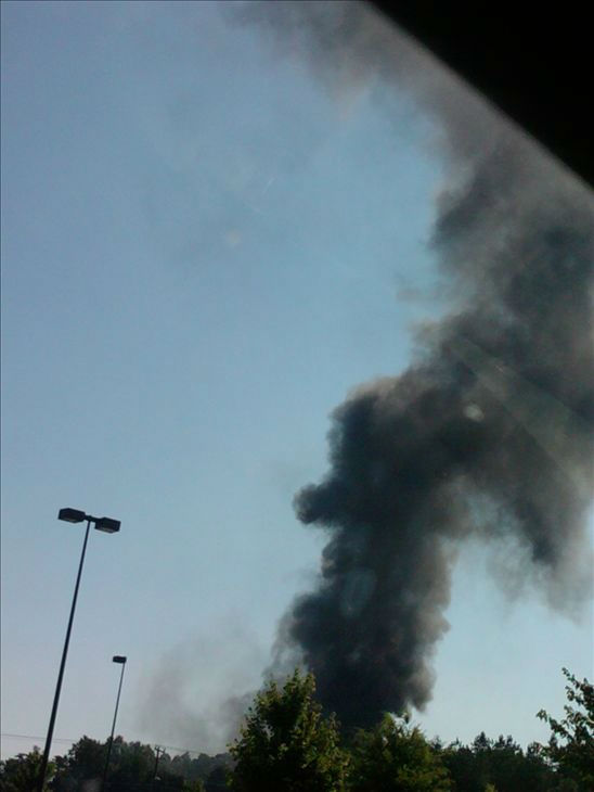A truck burns on Interstate 85 Thursday morning...