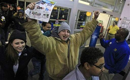 Ray Schwarz, 28, celebrates after waiting...
