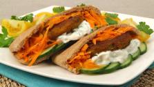 Chickpea Patties in Pitas with Coriander Yogurt Chickpea Patties in Pitas with Coriander Yogurt