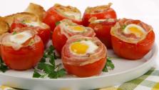 Stuffed Baked Tomatoes and Eggs with Pancetta