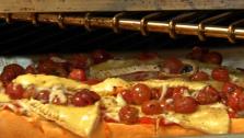 Baguette Pizza with Roasted Grapes, Red Pickled Peppers and Brie Baguette Pizza with Roasted Grapes, Red Pickled Peppers and Brie