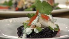 Crispy Fried Black Rice Cakes with Crab Crispy Fried Black Rice Cakes with Crab